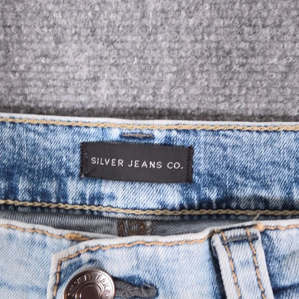 Silver Jeans Co Grayson Jeans Mens 36x30 Light Blue Acid Wash Straight